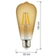 Лампа Едісона Світлодіодна Horoz Electric RUSTIC VINTAGE-6 6W Вінтаж E27 FILAMENT 001-029-0006 - зображення 2