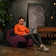 Кресло мешок Мяч Оксфорд размер Стандарт+ Студия Комфорта Бордовый + Черный - изображение 2