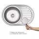 Нержавіюча мийка овальна з крилом Lidz 7750 0,8 мм Micro Decor (LIDZ7750MDEC) - зображення 3