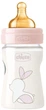Butelka do karmienia Chicco Original Touch plastikowa z lateksowym smoczkiem 0m+ 150 ml Różowa (27610.10) - obraz 1