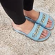 Шлепанцы женские летние натуральная кожа на плоской подошве голубые 40 , Fashion, 5008-1 - изображение 5