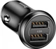 Автомобільний зарядний пристрій Baseus Gentleman 4.8 A Dual-USB Black - зображення 1