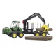 Спецтехника Bruder Трактор с системой захвата John Deere с прицепом и бревнами (02133) - изображение 2