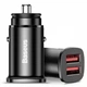 Автомобільний зарядний пристрій Baseus Variant (2USB) Black (5A) Dual Quick Charge 3.0 30W c захистом від перевантаження, чорний - зображення 1