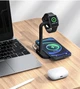Зарядка беспроводная Qi 2in1 wireless charger JYD WC109 |15W Max| Black Док-станция для iPhone + iWatch + Airpods (WC109B) - изображение 2