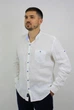 Рубашка ZIBSTUDIO лён стойка пуговицы д/р 2XL Белая - изображение 6
