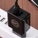 Мережевий зарядний пристрій WK WP-U11i Blanc 2.1A 2USB плюс кабель Lightning 220V EU чорний - изображение 5