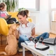 Вентилятор на шею Fan 360° Чёрно Красный Портативный мини USB охладитель с подсветкой - изображение 9