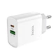 Блок живлення Hoco. C80A Швидка зарядка Quick Charge 3.0 USB 18W + Type C 20W Білий - зображення 1