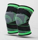 Набор эластичных наколенников с фиксирующим ремнем Knee Support 26WN компрессионный бандаж для коленного сустава (2 шт) Чёрно-зелёный - изображение 6