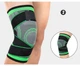 Набор эластичных наколенников с фиксирующим ремнем Knee Support 26WN компрессионный бандаж для коленного сустава (2 шт) Чёрно-зелёный - изображение 4