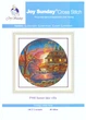 Набір для вишивання за нанесеною на канву схемою "Sunset lake villa".AIDA 14CT printed,48*48см - зображення 2