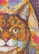 Набор для вышивания по нанесённой на канву схеме"Cat and oil painting".AIDA 14CT printed,54*48см - изображение 5