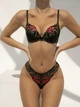 Комплект Lise Marie Karmen Бюстгальтер Push-Up и Стринги 2122 Черный 70В/S (16089) - изображение 1