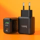Сетевое зарядное устройство HOCO N5 |1USB/1Type-C, PD20W/QC3.0, 3A| Black адаптер с быстрой зарядкой (N5B) - изображение 4
