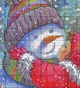 Набор для вышивания крестиком по нанесённой на канву схеме "Kiss the snowman" . AIDA 14CT printed, 27*27 см - изображение 4