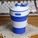Складаний силіконовий стакан для напоїв(кави, чаю) Collapsible Coffee Cup (350 мл, синій) - зображення 1