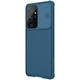 Карбоновая накладка Nillkin Camshield (шторка на камеру) для Samsung Galaxy S21 Ultra Синий / Blue - изображение 1