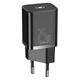 Сетевое зарядное устройство BASEUS Type-C to Type-C cable Super Si Quick Charger 1Type-C, 3A/25W адаптер с кабелем Type-C 1м и быстрой зарядкой Black (TZCCSUP-L01) - изображение 3