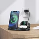 Зарядка беспроводная Qi 3 в 1 BOROFONE BQ10 |15W Max| Док-станция для iPhone + iWatch + Airpods Black (BQ10) - изображение 6