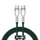Кабель для быстрой зарядки BASEUS Type-C to Type-C Cafule Series Metal Data Cable |1m, 5A, 100W, PD| Green (CATJK-C06) - изображение 1