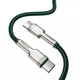 Кабель для быстрой зарядки BASEUS Type-C to Type-C Cafule Series Metal Data Cable |1m, 5A, 100W, PD| Green (CATJK-C06) - изображение 2