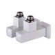 Набір кран напівоборотний кутовий з американкою Solomon Lux 1/2″ Cube White 8888 (2шт.) 000021914 - зображення 2