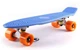 Скейт пенни борд Penny Fish Skateboards SOFT 401-8 22" Blue, оранжевые колеса - изображение 1