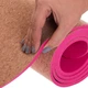 Килимок для фітнесу та йоги пробковий каучуковий Zelart Fit 2433 2x-шаровий 6мм Brown-Pink - зображення 3