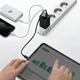Сетевое зарядное устройство BASEUS GaN2 Pro Quick Charger 1USB/2Type-C, QC/PD, 5A, 65W с кабелем USB Type-C и быстрой зарядкой Black (CCGAN2P-B01) - изображение 5