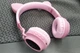 Наушники Bluetooth Hoco W27 Cat Rose с ушками и подсветкой - изображение 6