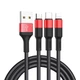 Кабель HOCO X26 Xpress one pull three charging cable iP+Micro+Type-C Black+Red - изображение 1