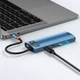 HUB адаптер Baseus Metal Gleam Series 8-in-1 3xUSB3.0 + 4KHD + RJ45 + Type-C + TF + SD переходник хаб Blue (WKWG000103) - изображение 6
