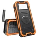 Солнечный повербанк iBattery YD-888KW с беспроводной зарядкой QI и фонариком 30000 mAh orange - изображение 1