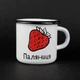 Кружка эмалированная Enamel mug с принтом Паляниця белая 400 мл - изображение 1