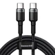 Кабель для быстрой зарядки Baseus Cafule Type-C to Type-C PD 2.0 100W 5A 2m Black (CATKLF-ALG1) - изображение 1