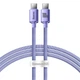 Кабель для швидкого заряджання Baseus Crystal Shine Series Type-C to Type-C 100W 5A 1.2m Purple (CAJY000605) - зображення 1