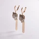 Золоті сережки "Пантери" (емаль, фіаніти) с07711 Онікс - зображення 1