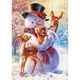Алмазная мозаика Снеговик и олени DM-418 30 х 40см Полная зашивка набор алмазной вышивки - изображение 1