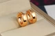 Сережки Xuping Jewelry кільця з малюнком крокреневі горизонтальні смужки 1,4 см золоті - зображення 3