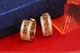 Серьги Xuping Jewelry с греческим узором по краям дорожки из камешков 1.8 см золотистые - изображение 3
