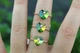Кольцо Xuping Jewelry сердечко Сваровски зеленое хамелеон р 17 золотистое - изображение 2