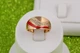 Кільце Xuping Jewelry широке гладке з червоною смугою р 17 золотисте - зображення 1