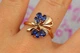 Кольцо Xuping Jewelry крылышки с синими камнями р 16 золотистое - изображение 2