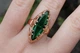 Кольцо Xuping Jewelry Маркиз с зеленым камнем р 17 золотистое - изображение 3