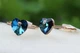 Кольцо Xuping Jewelry сердечко Сваровски голубое хамелеон р 19 золотистое - изображение 5