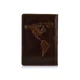 Кожаная обложка на паспорт HiArt PC-01 World Map оливковая Оливковый - изображение 5