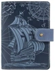 Обложка для паспорта из кожи Hi Art «Discoveries» PB-03S/1 Shabby Lagoon Голубой - изображение 1