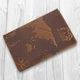 Обложка для паспорта из кожи HiArt PC-01 Crystal Amber 7 wonders of the world Коричневый - изображение 1