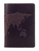 Обложка для паспорта из кожи HiArt PC-01 Shabby Gavana Brown World Map Коричневый - изображение 1